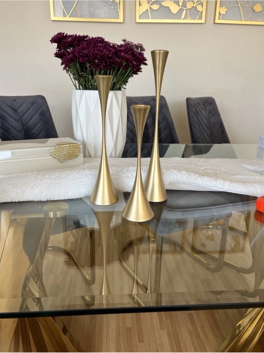 Robert Welch Crate & Barrel Stainless Steel Candlestick Holder Set of 3